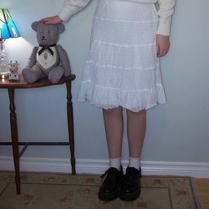 tiered midi skirt